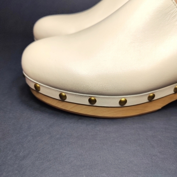 J. Crew Convertible Dusty Ivory Leather Slip On Clog Women's Shoe Size 10.5 NWOT - Picture 4 of 10